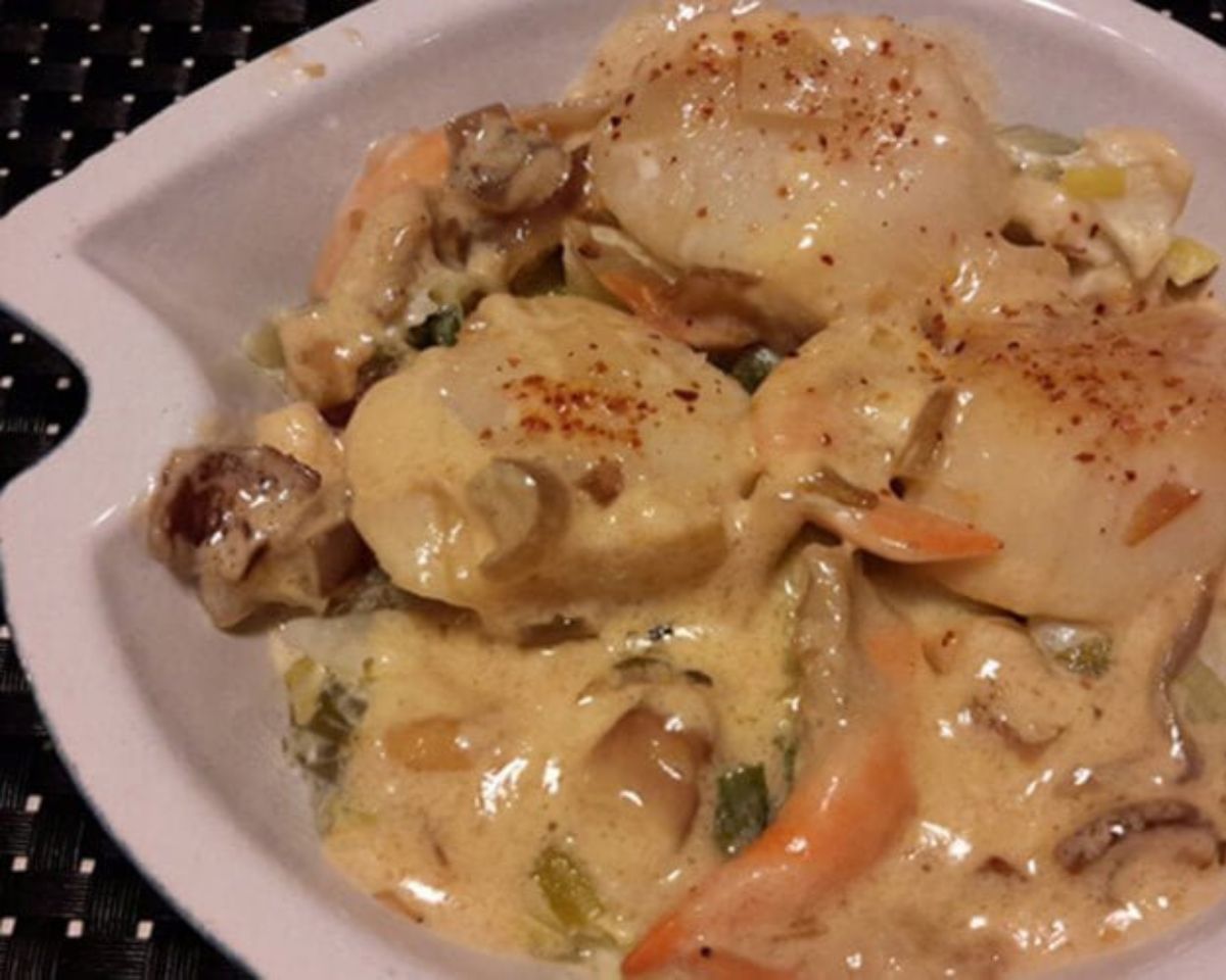 Noix de Saint-Jacques flambées