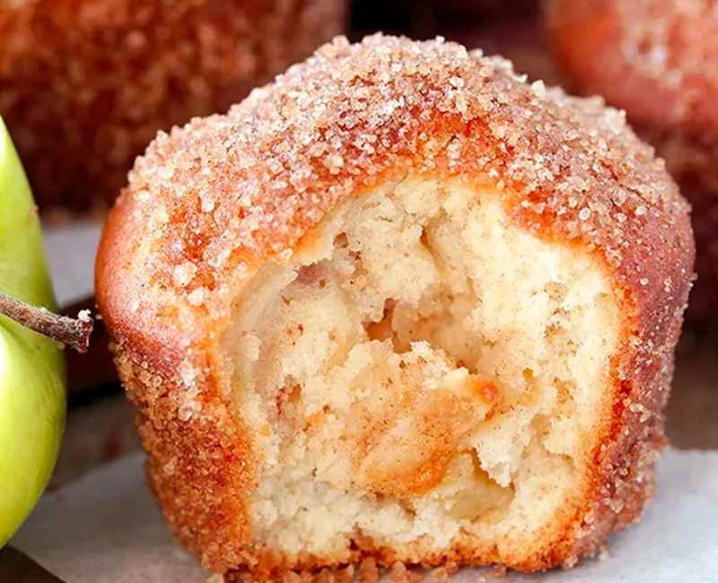Recette muffins à la cannelle et aux pommes au sucre