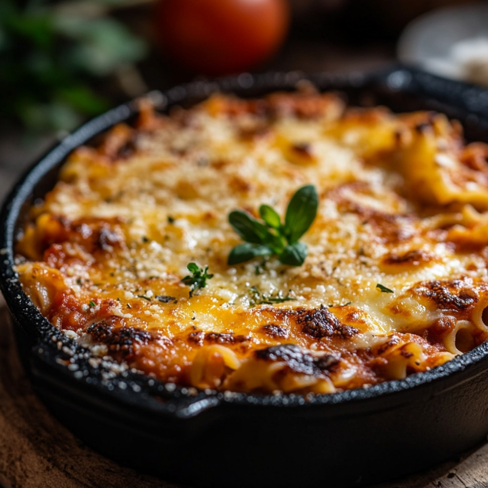 Barquette de pâtes style lasagne aux boulettes