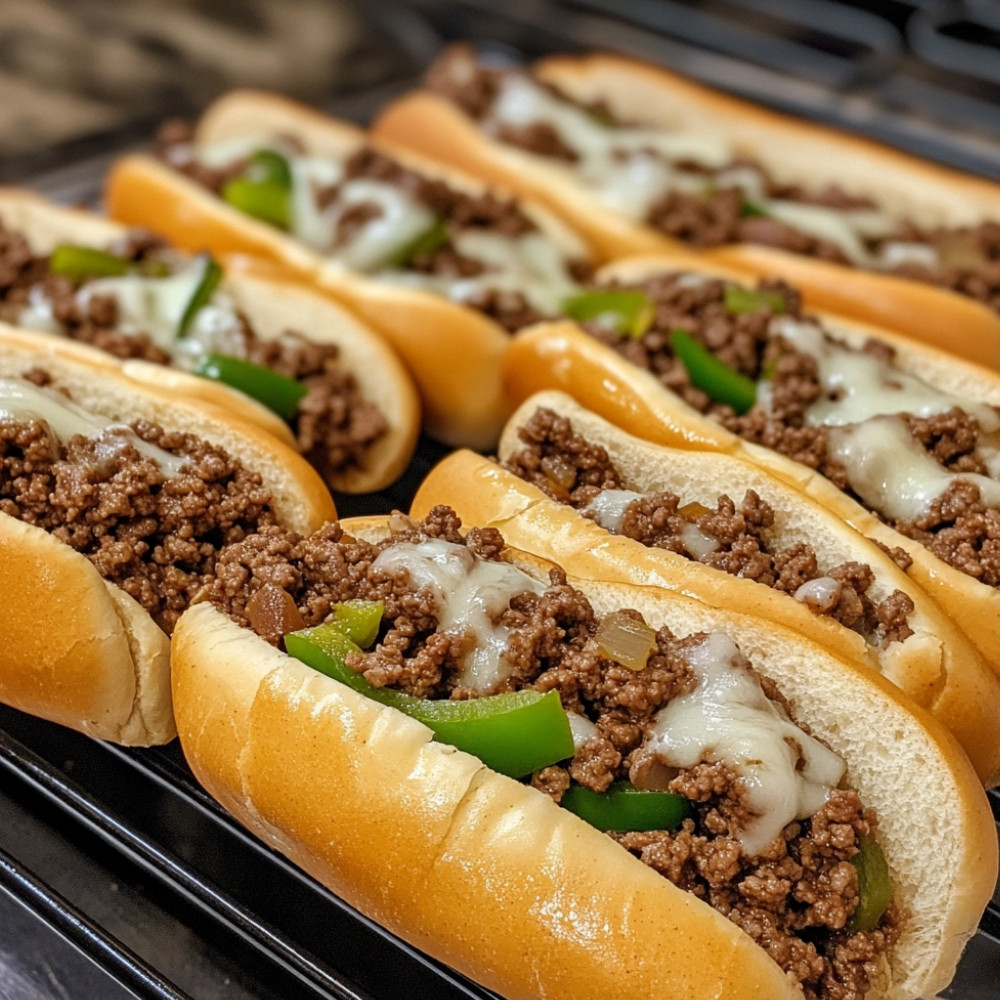 Barquettes style cheesesteak