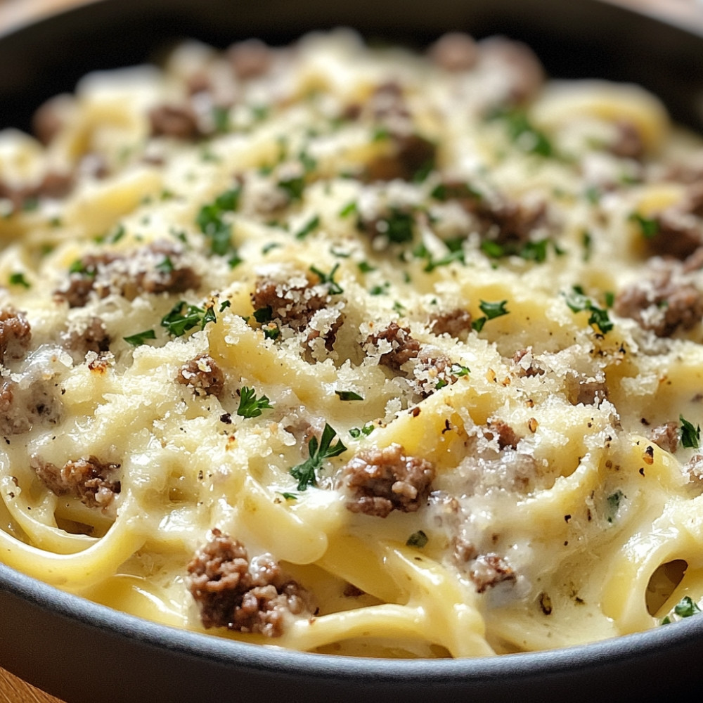 Casserole de boulettes Alfredo