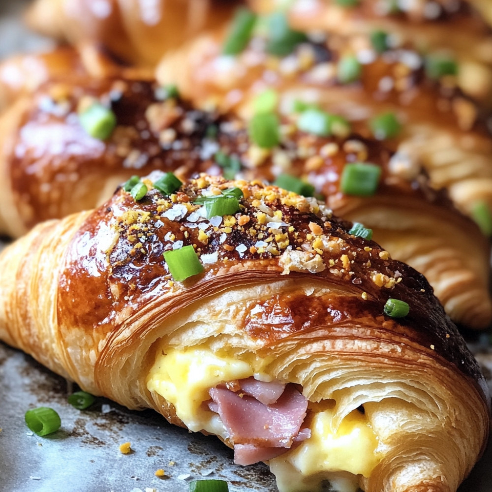 Casserole de croissants et jambon