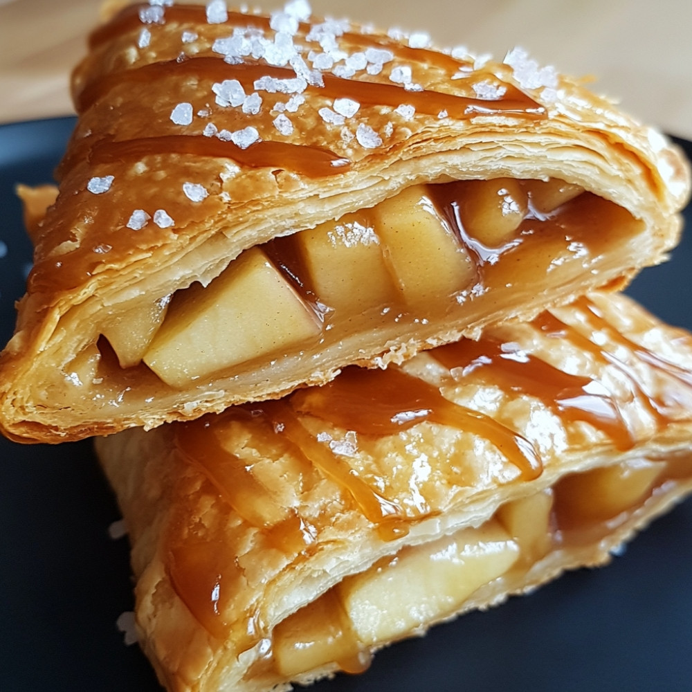 Croissants style tarte aux pommes au caramel fleur de sel