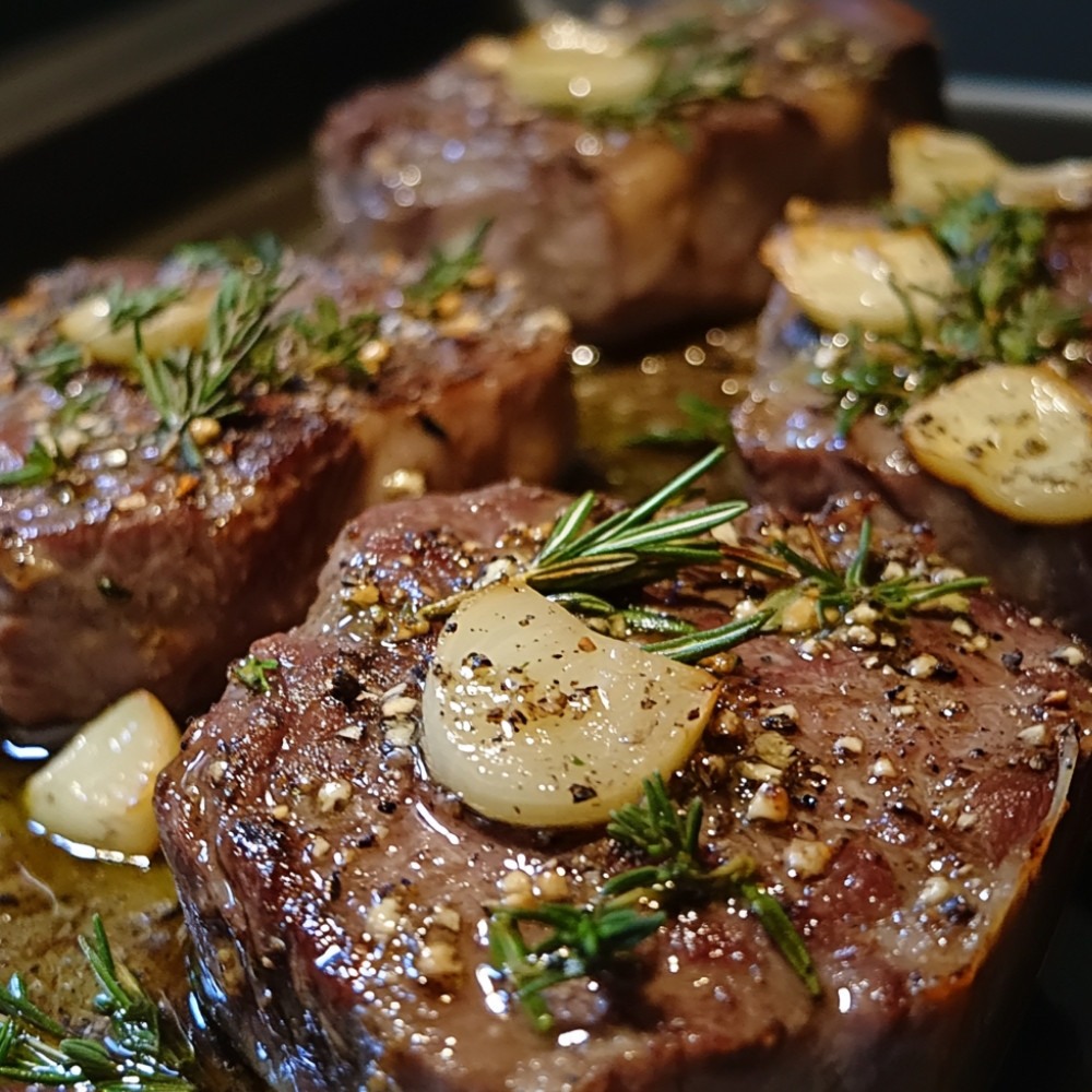 Cuisson de steak au four