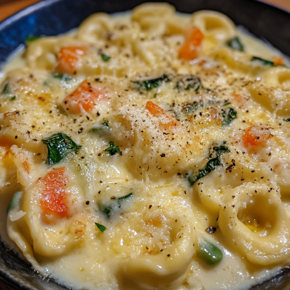 Gratin de tortellinis aux légumes