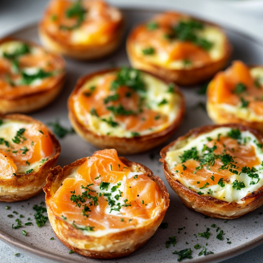 Mini quiches au saumon fumé