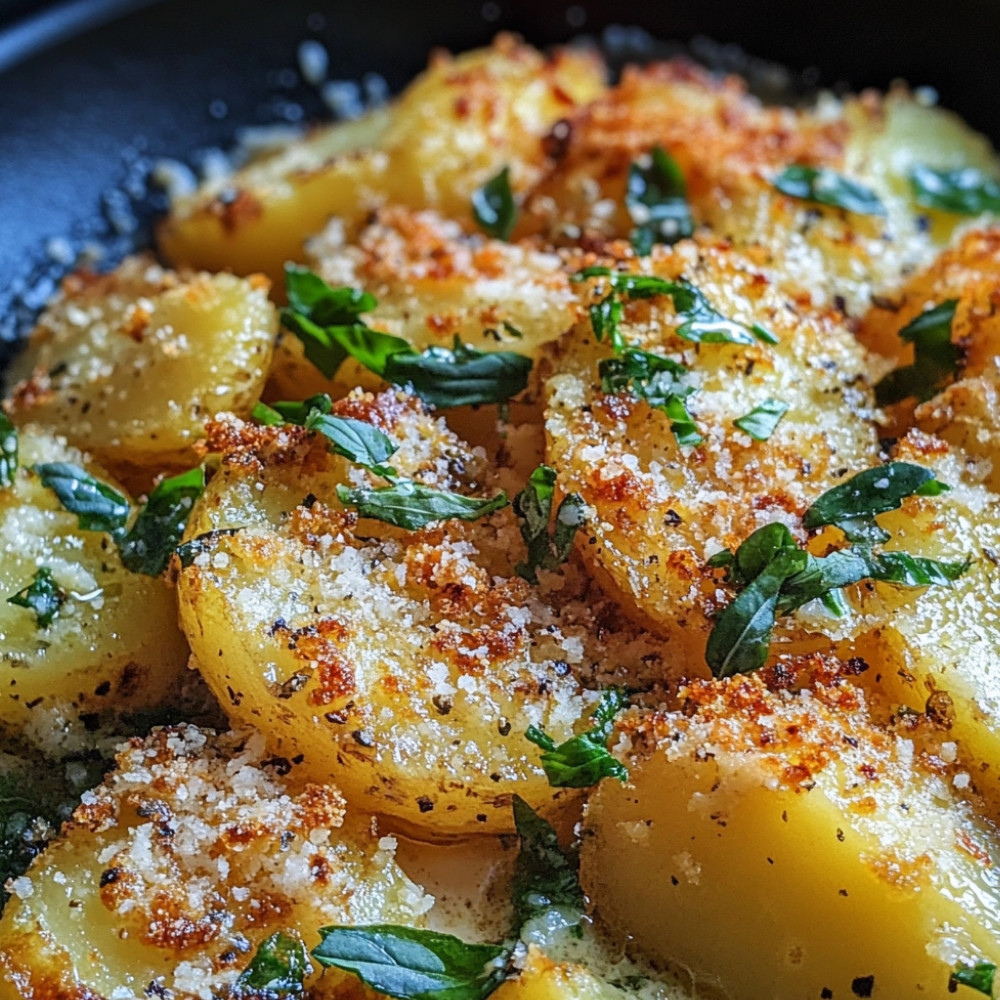 Pommes de terre en croûte de parmesan