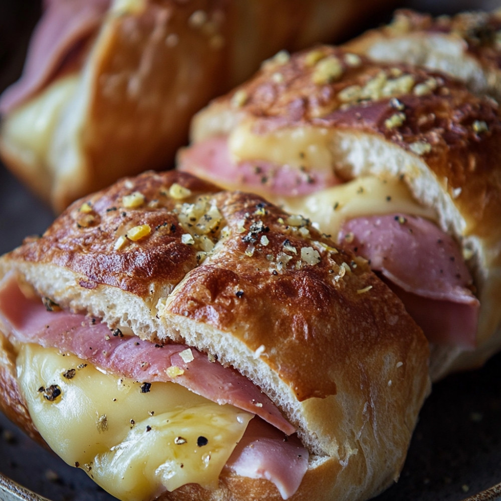 Sous-marins gratinés au jambon