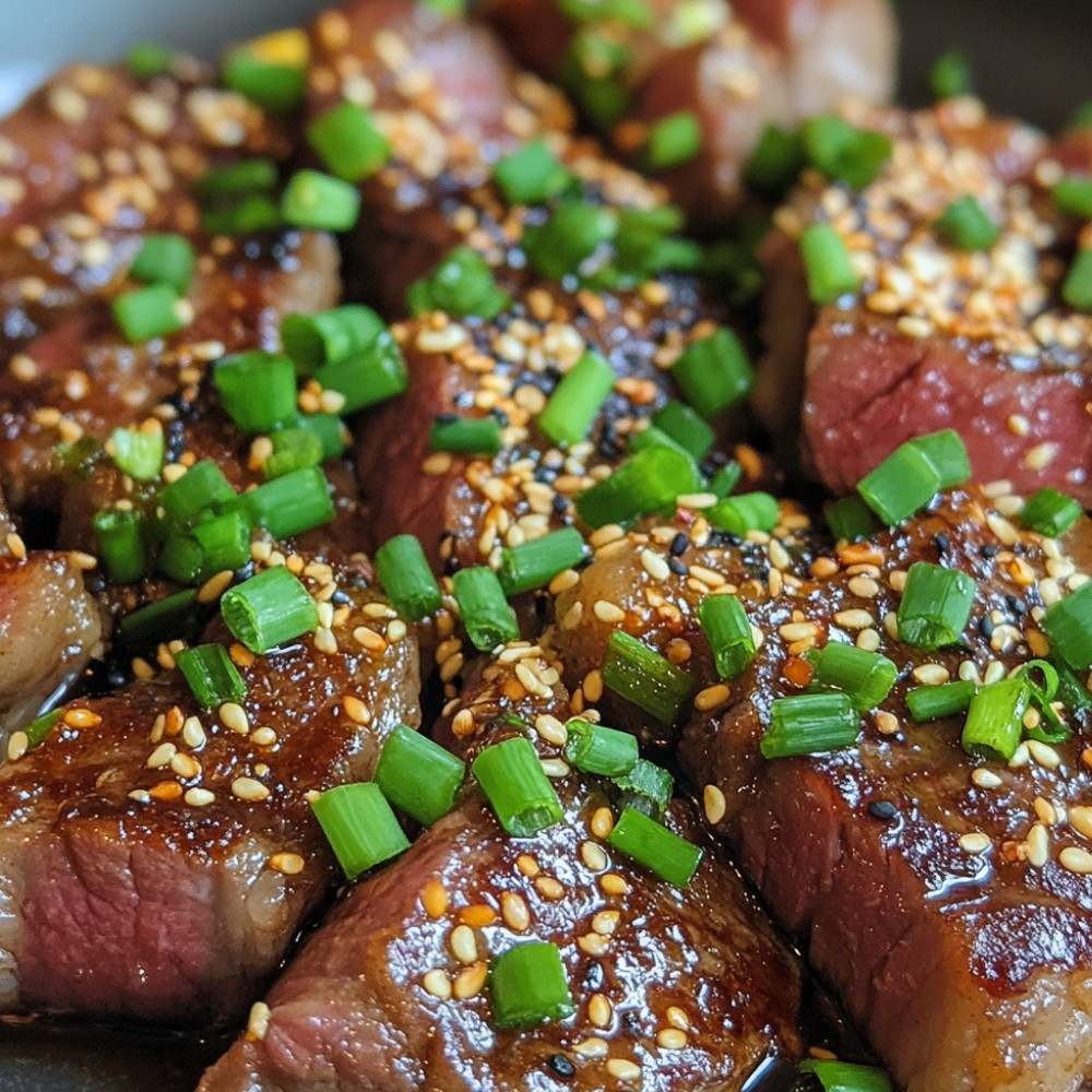 Steaks à la coréenne sauce aux oignons verts