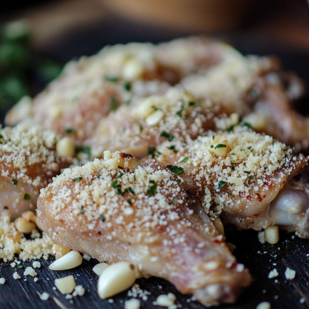 Ailes de poulet croustillantes à l'ail et parmesan