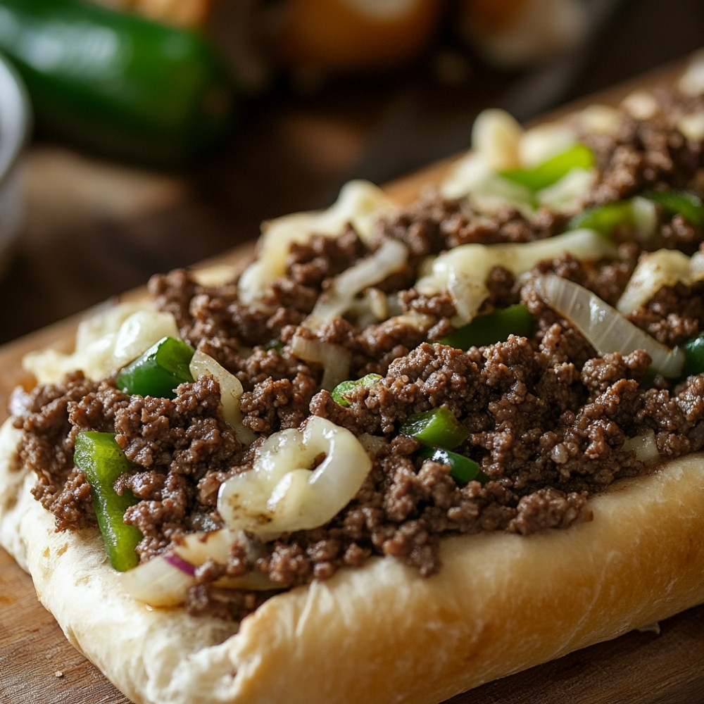 Barquettes style cheesesteak