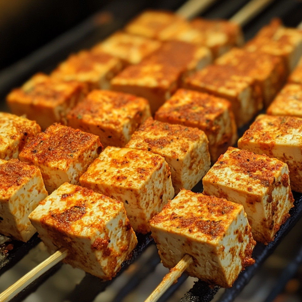 Brochettes de tofu style tandoori