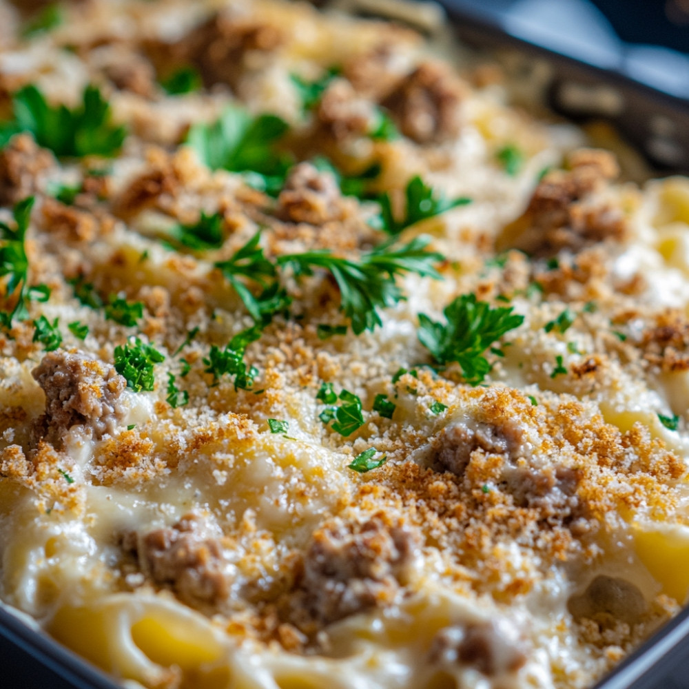 Casserole de boulettes Alfredo