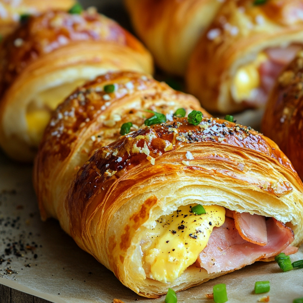 Casserole de croissants et jambon