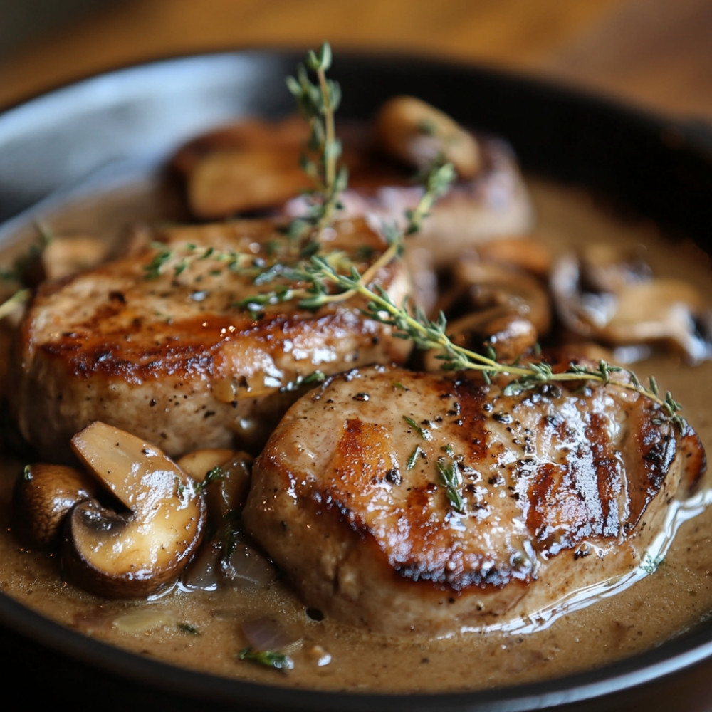 Côtelettes de porc bouillon à fondue au vin rouge