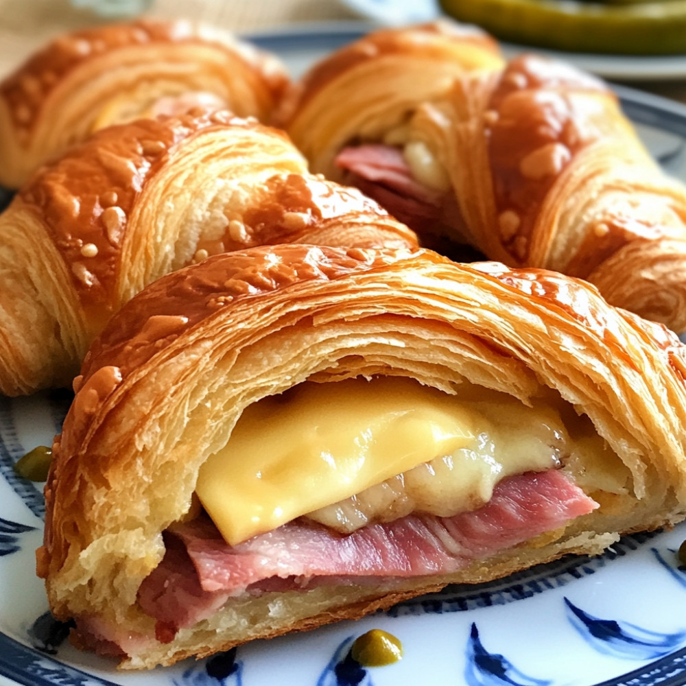 Croissants au smoked meat et fromage