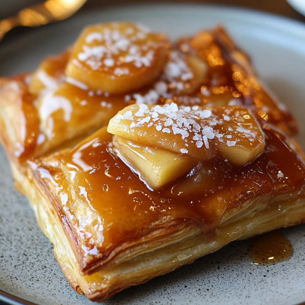 Croissants style tarte aux pommes au caramel fleur de sel