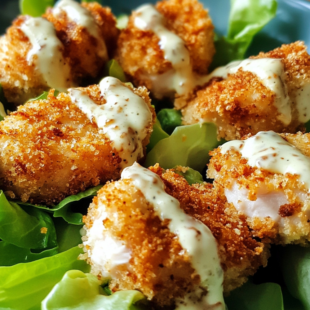 Croquette de poulet géante et salade César