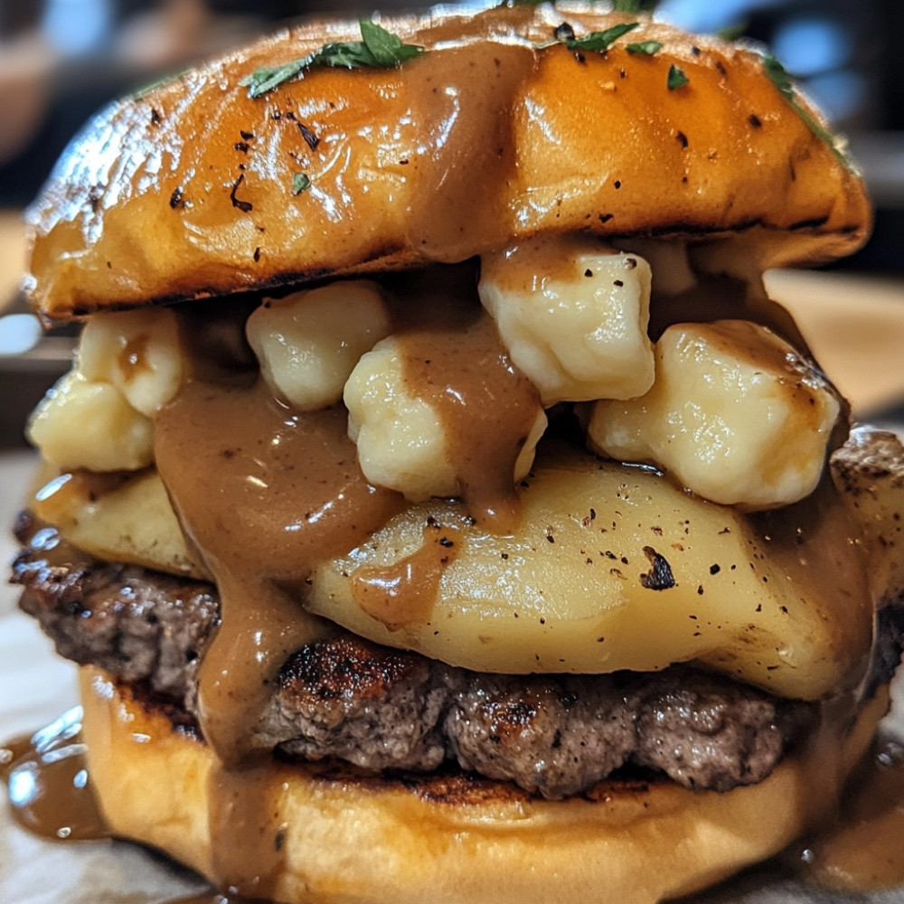 Galettes de boeuf style poutine