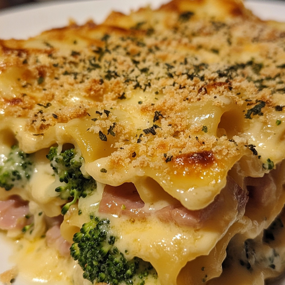 Lasagne mac'n'cheese jambon et brocoli à congeler