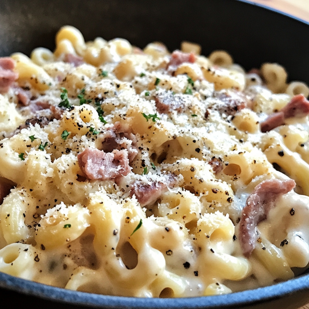 Macaronis Alfredo au smoked meat