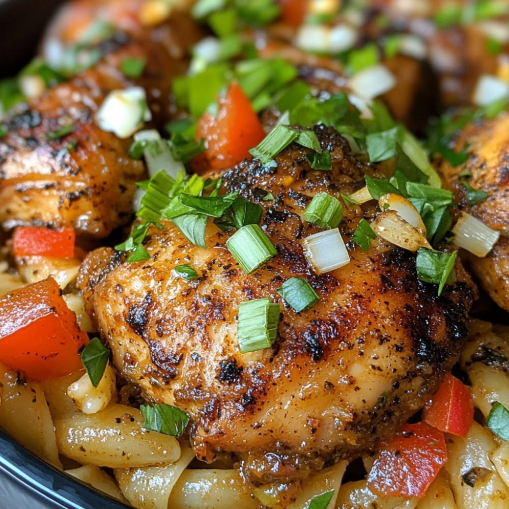 Pâtes Rasta au poulet jerk