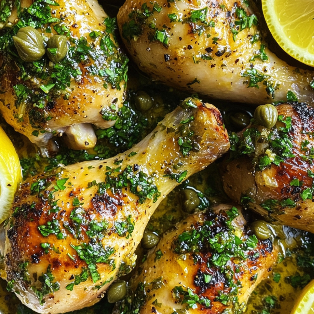 Pillons de poulet au citron et salsa verde