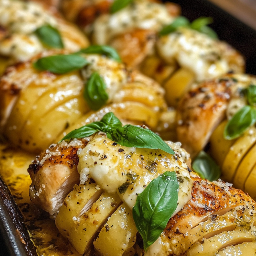 Poulet hasselback à l'italienne et pommes de terre