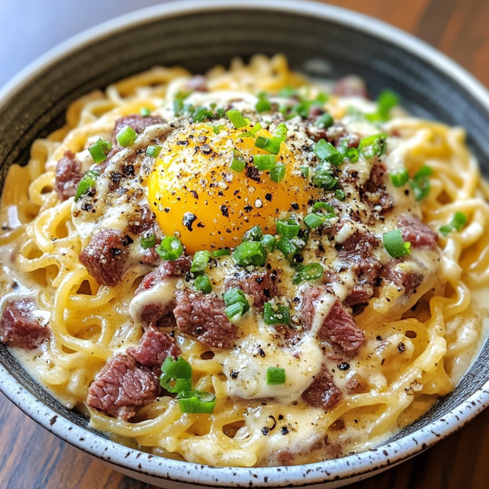 Ramen carbonara crémeux