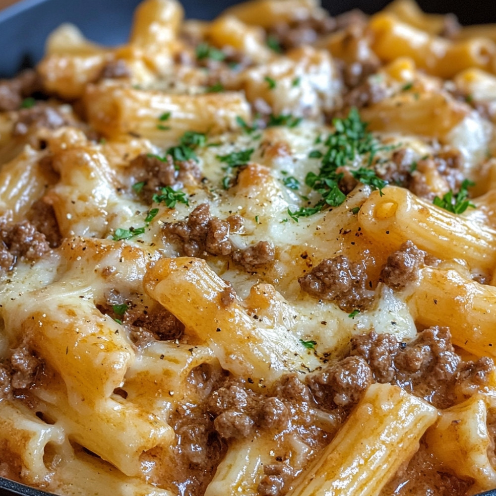 Rigatonis au bœuf à saveur de poutine