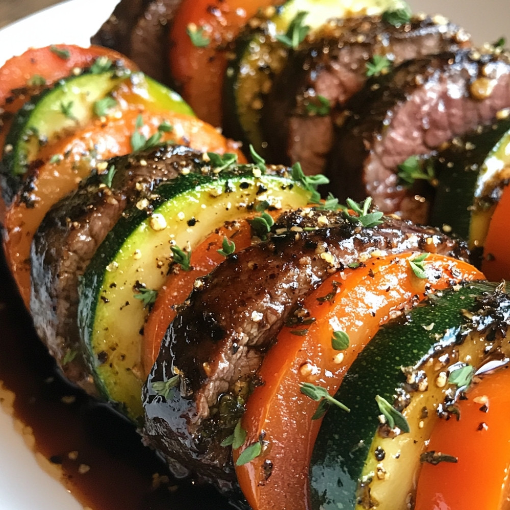 Roulades de boeuf à l’italienne au coulis de vinaigre balsamique