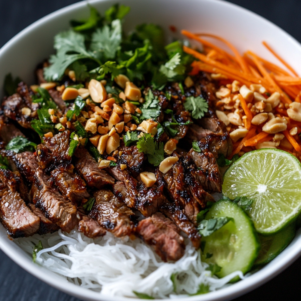 Salade au boeuf grillé et vermicelles