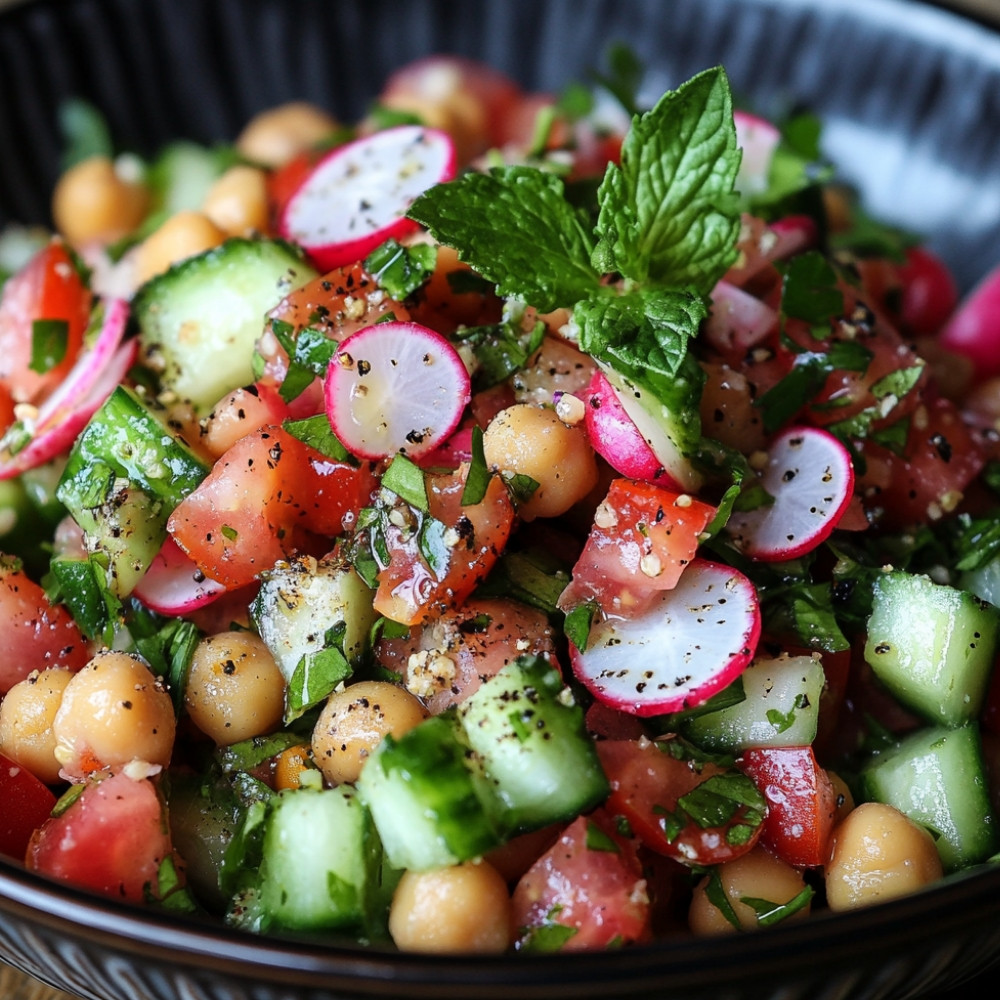 Salade fattouche aux pois chiches