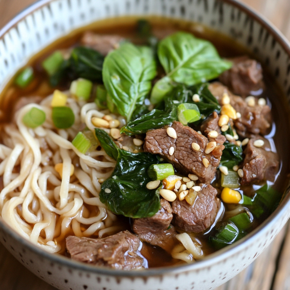 Soupe au bœuf braisé à l'asiatique