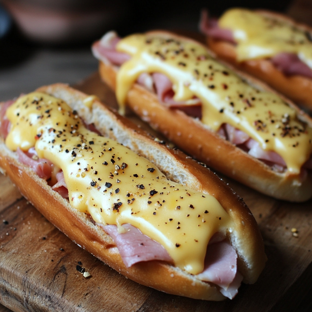 Sous-marins gratinés au jambon