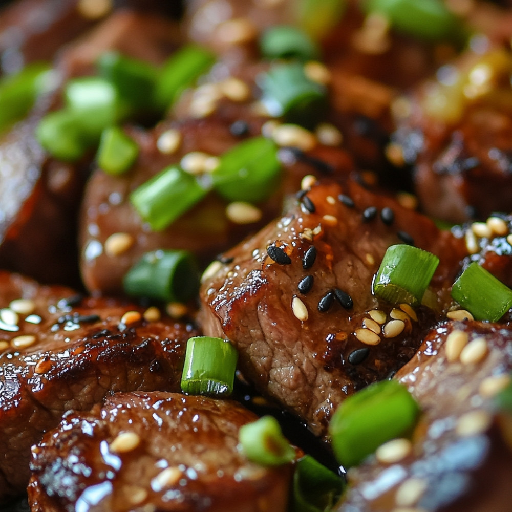 Steaks à la coréenne sauce aux oignons verts