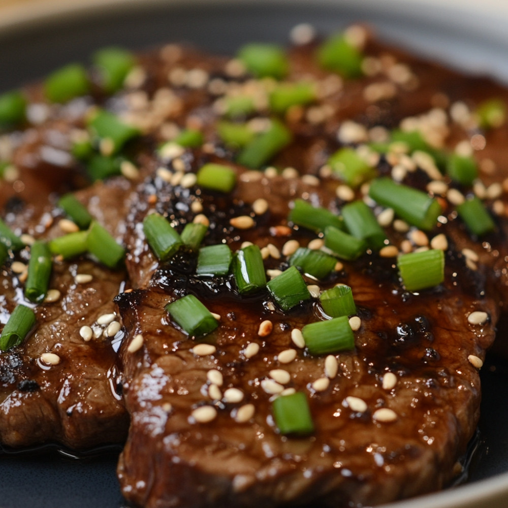 Steaks de boeuf teriyaki au sésame