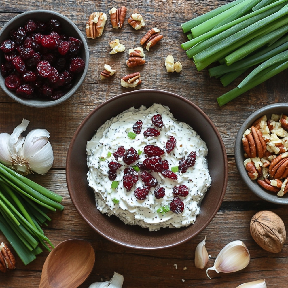 Trempette de fromage à la crème aux canneberges