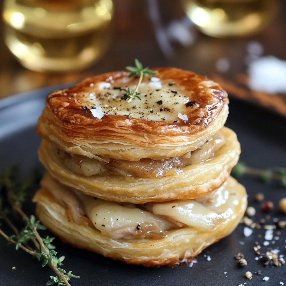 Vol-au-vent à la dinde, sauce au vin blanc et parmesan