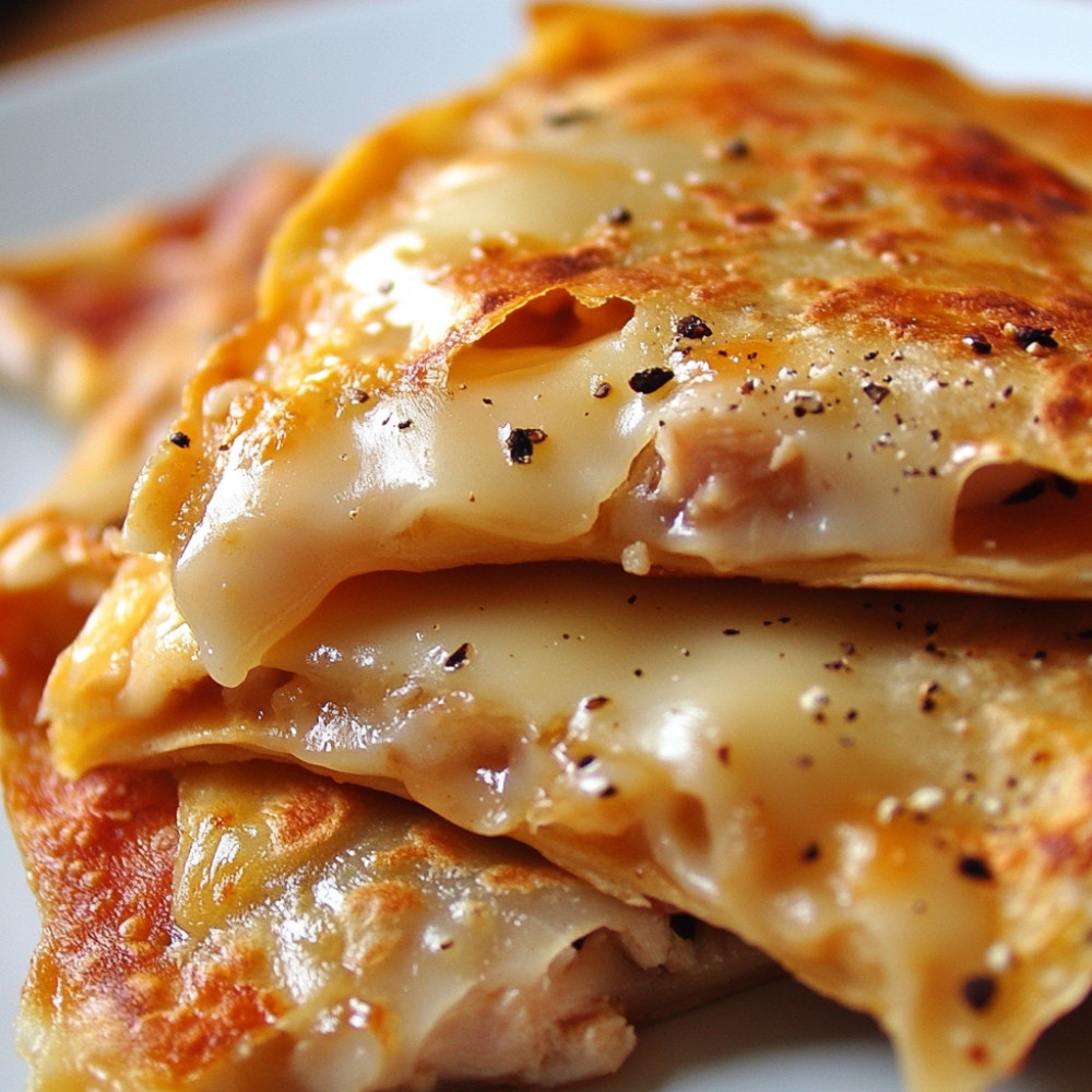 Wontons quesadillas au poulet et fromage