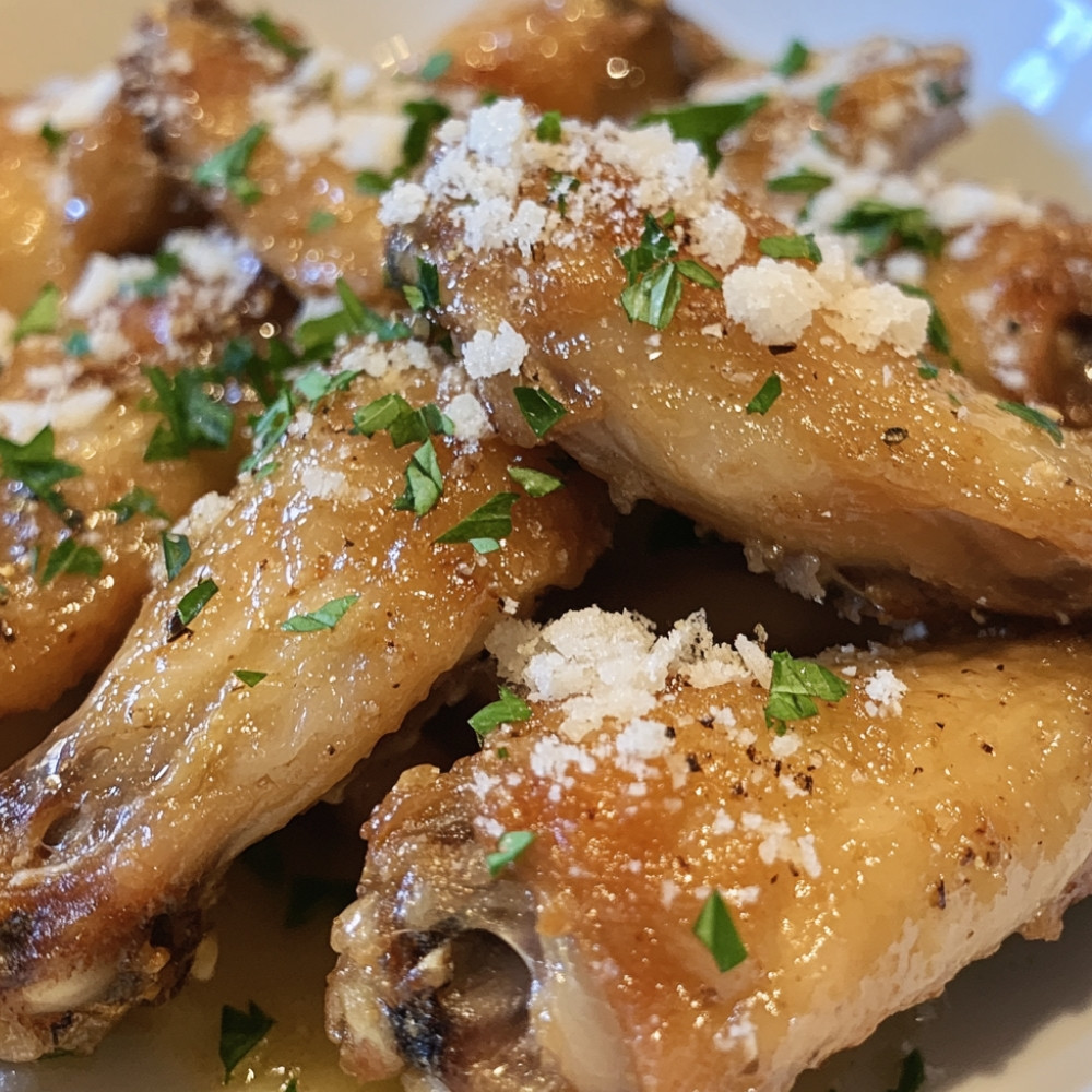 Ailes de poulet croustillantes à l'ail et parmesan