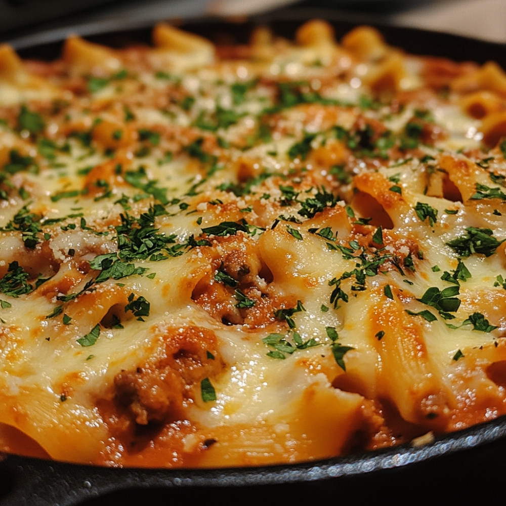 Barquette de pâtes style lasagne aux boulettes