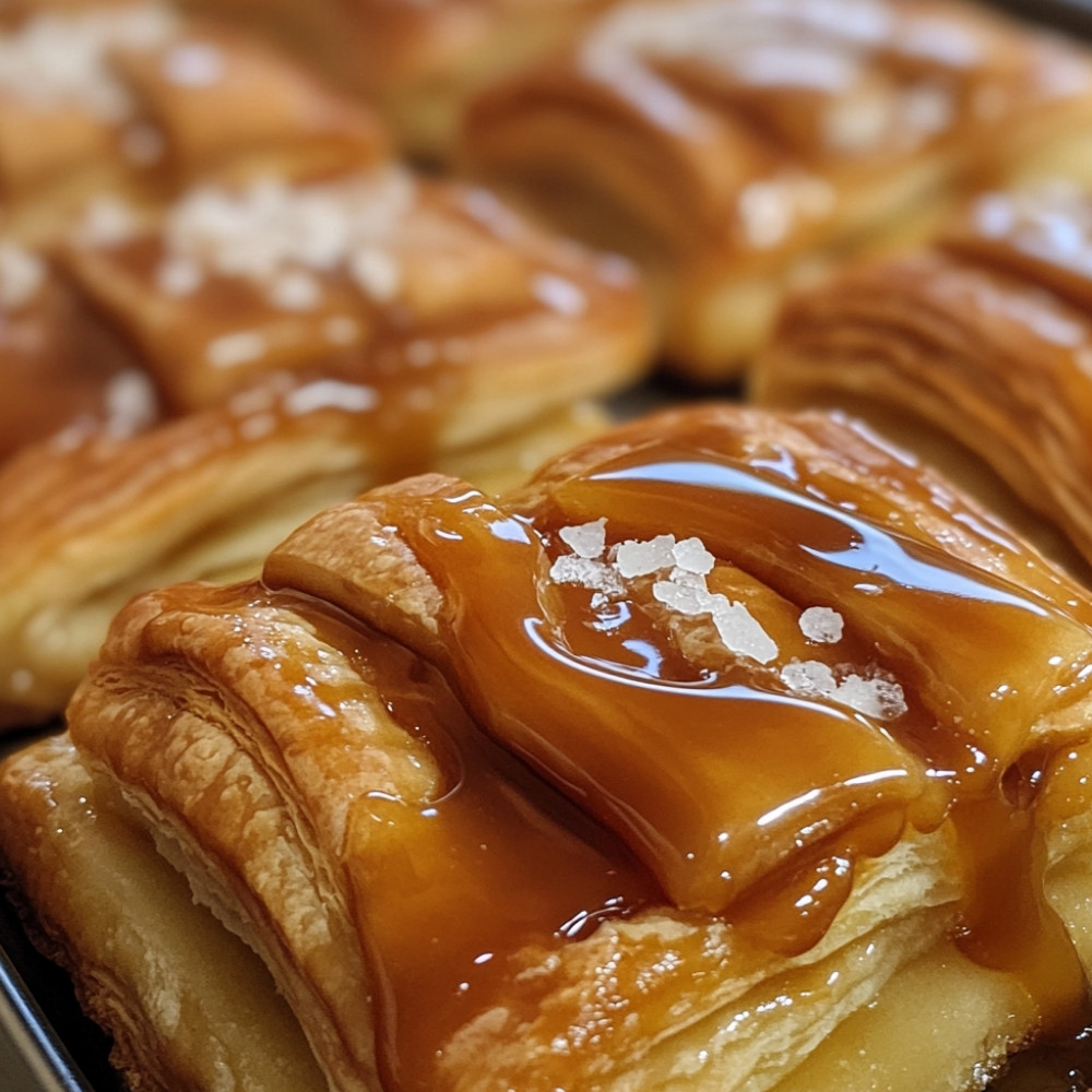 Croissants style tarte aux pommes au caramel fleur de sel