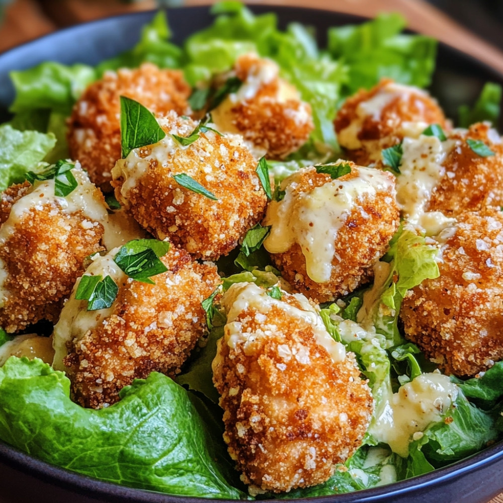 Croquette de poulet géante et salade César