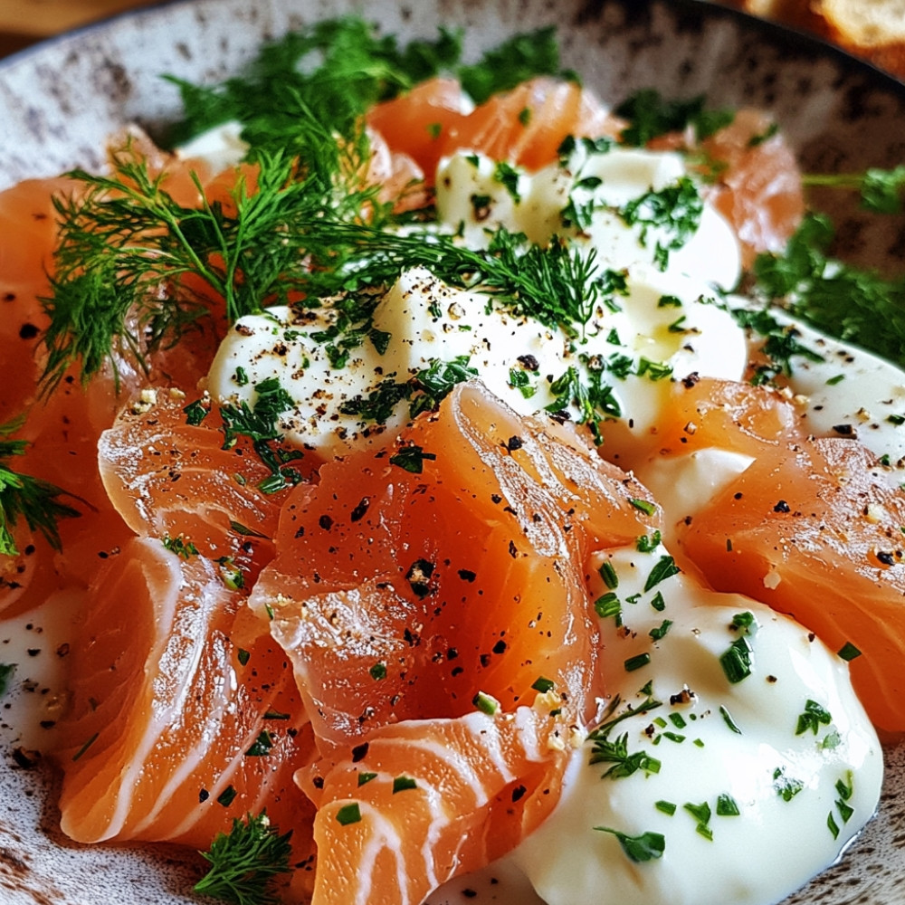 Croutons d'œufs brouillés au saumon fumé et fines herbes