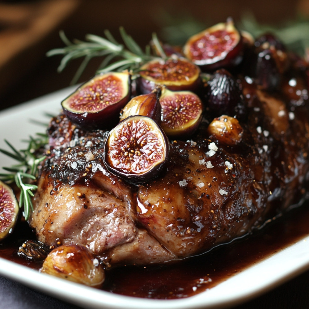 Gigot d'agneau à l'ail glacé aux figues à la mijoteuse