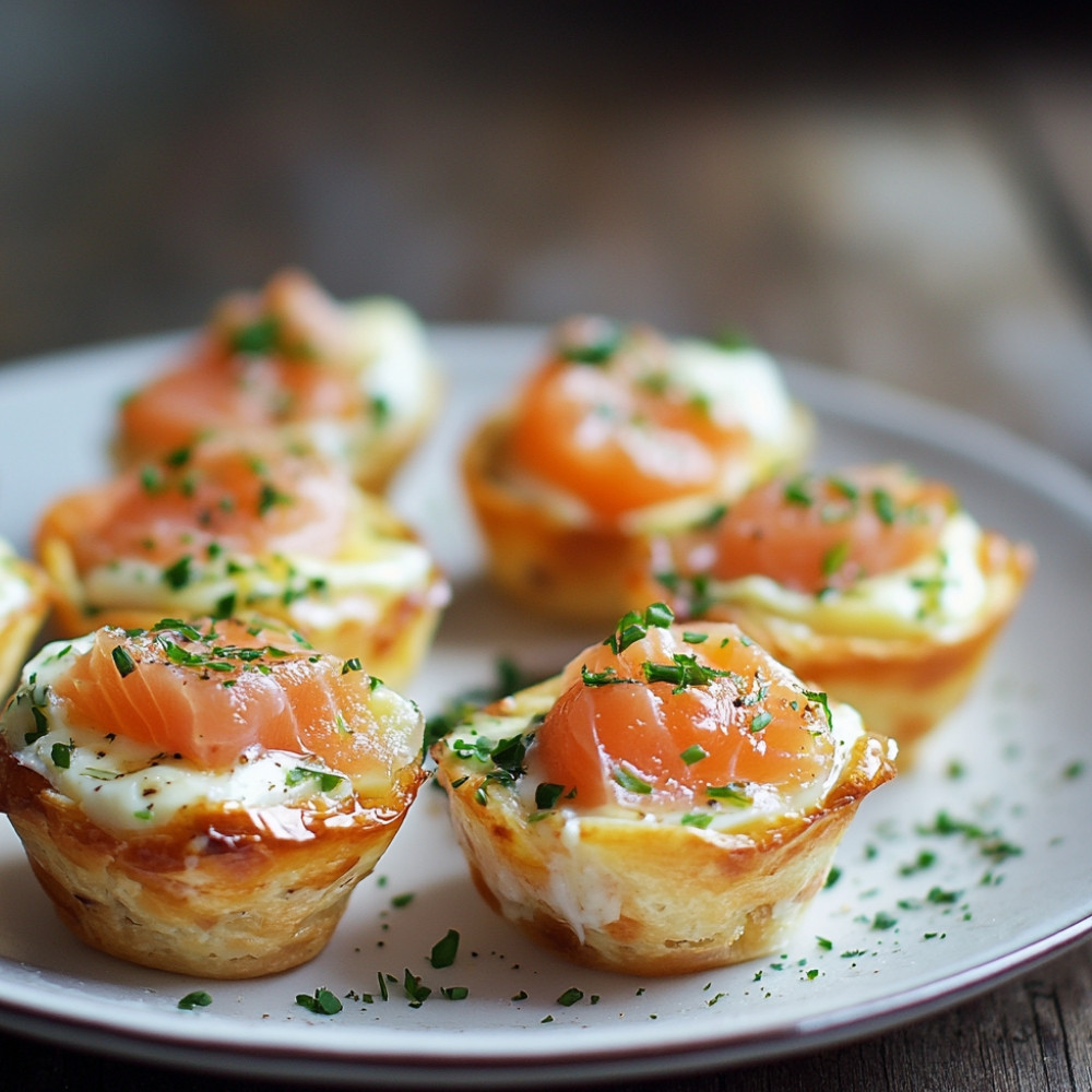 Mini quiches au saumon fumé