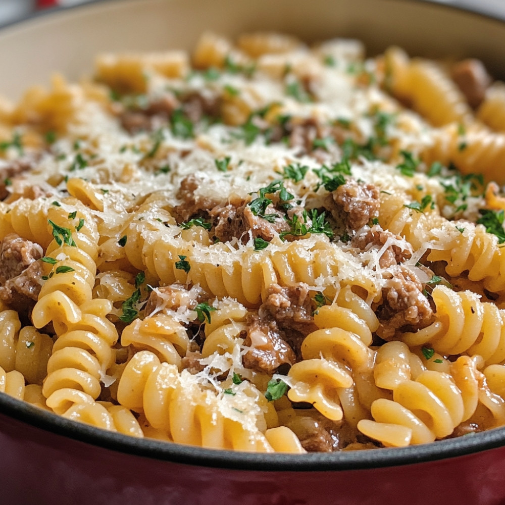 One Pot Pasta au Boeuf et à la Sauce Rosée