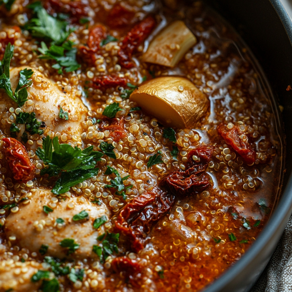 One Pot de Poulet et Quinoa aux Tomates Séchées