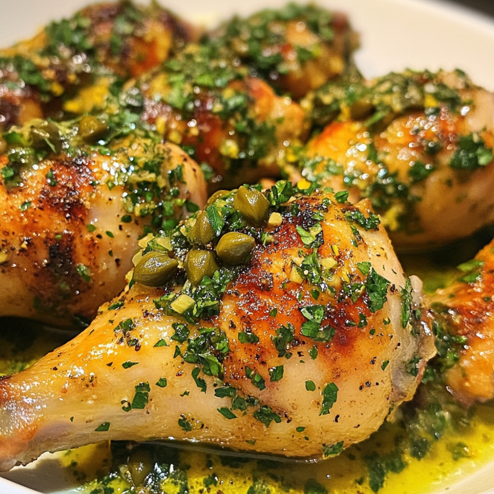 Pillons de poulet au citron et salsa verde